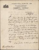 Carta dos comissários régios da Exposição Internacional de 1862